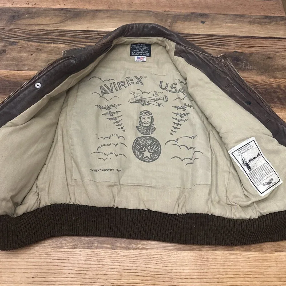 Avirex Authentic Leather Aviation Vest Vintage AMA